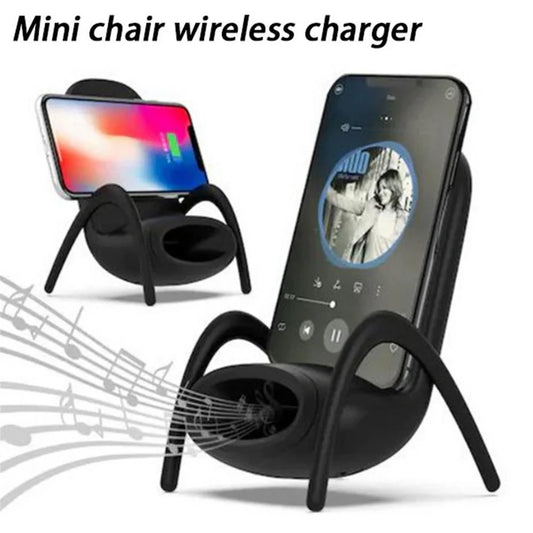 Portable mini chair wireless charger with 10W fast charge for Apple and Android phones