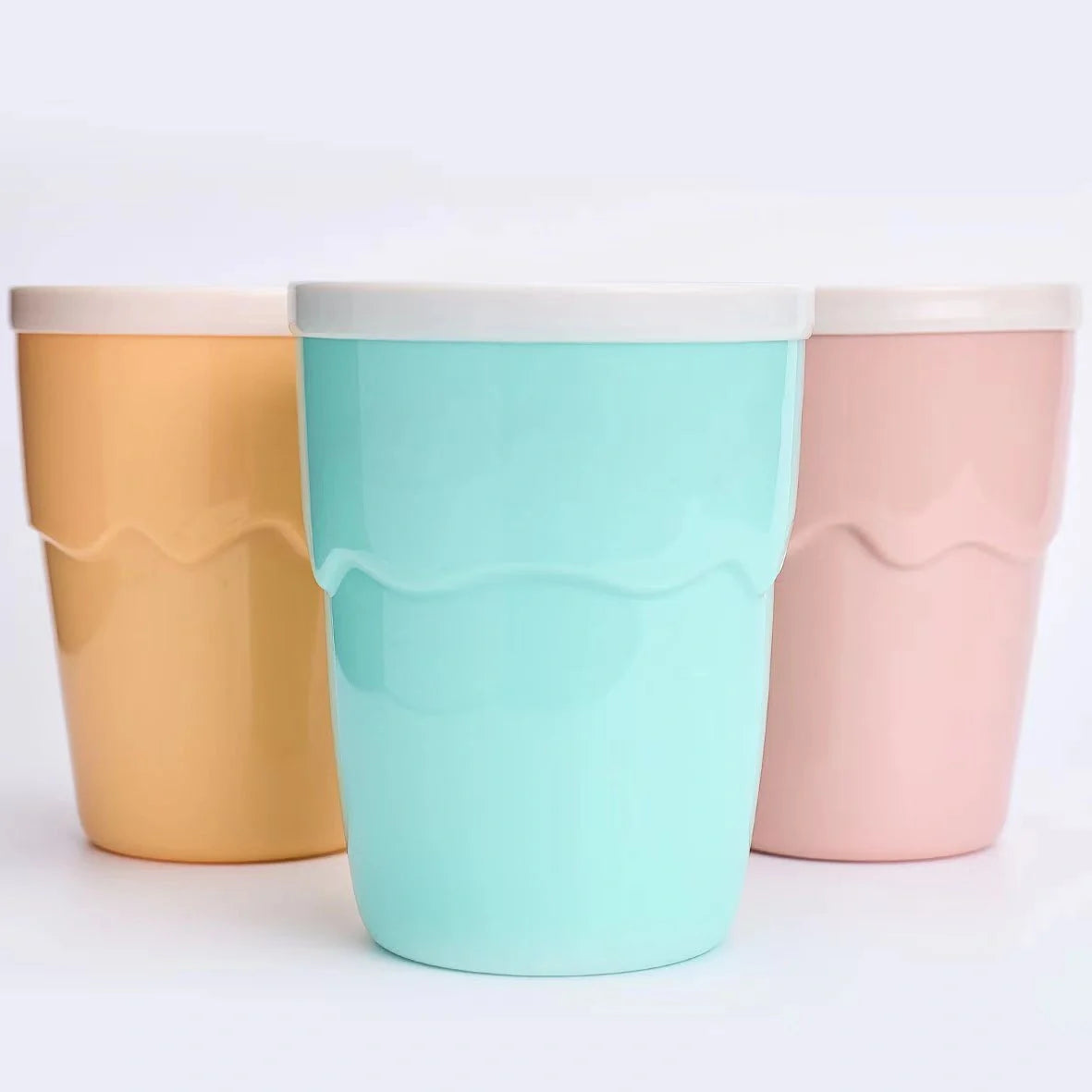 Stainless steel slushy cup for homemade ice cream and quick-freeze slushies
