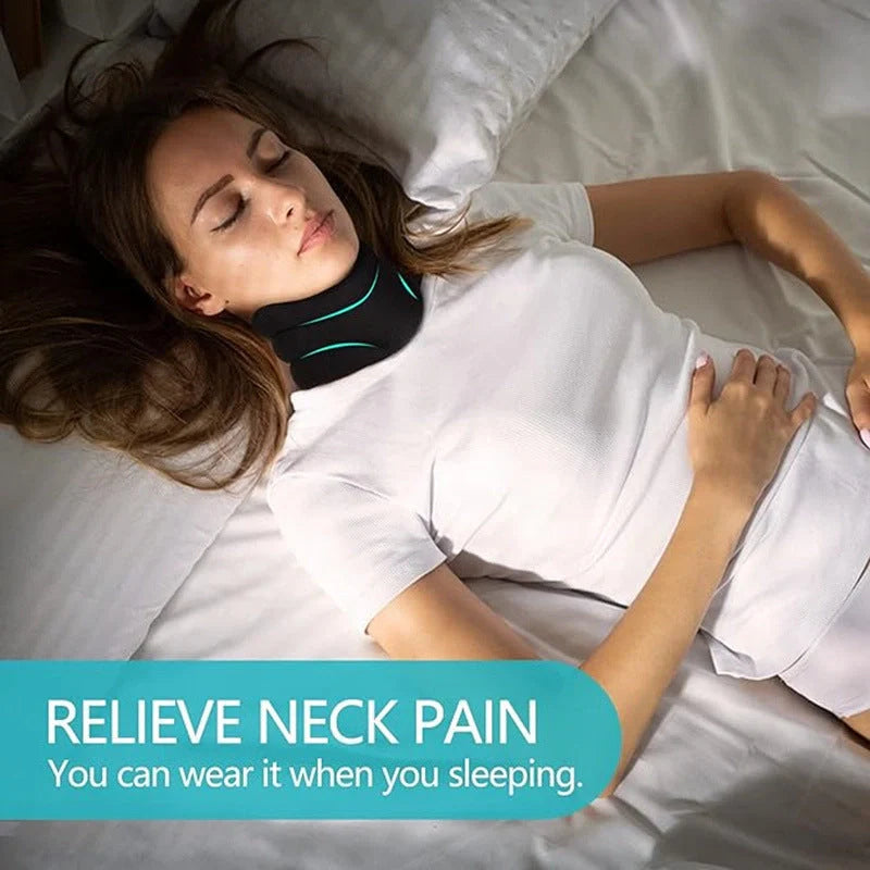 Adjustable foam cervical collar for neck pain relief and spinal support