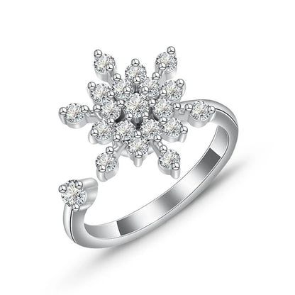 Adjustable rotatable butterfly ring for women with zircon inlay, available in multiple designs