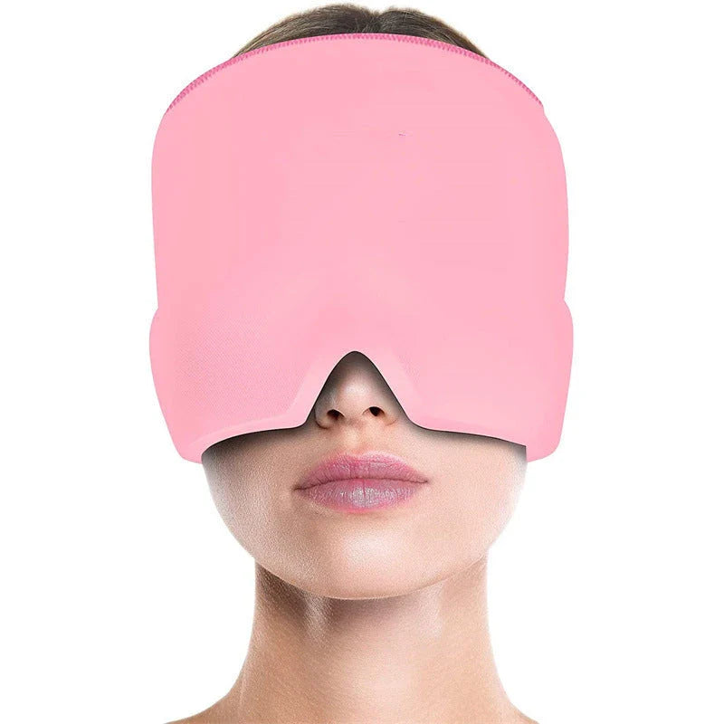 Soothing Ice Therapy Eye Mask for Headache and Migraine Relief, Flexible Gel Material, Adjustable Strap