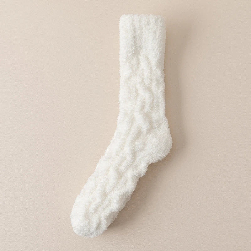 Plush velvet fleece socks in a variety of warm and cosy colours