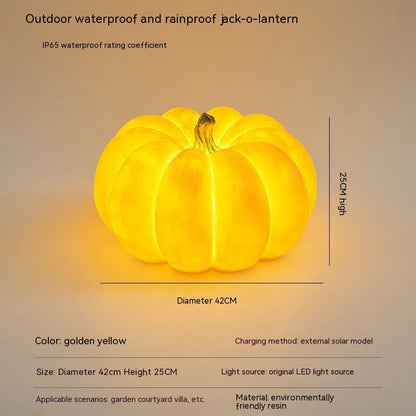 Solar-powered pumpkin lights for outdoor Halloween decorations