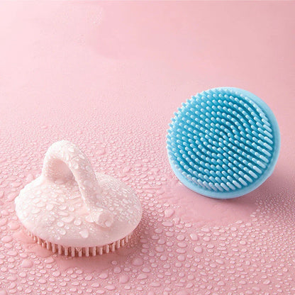 Silicone Baby Shower Brush with Soft Bristles for Gentle Scalp Massage and Dandruff Removal