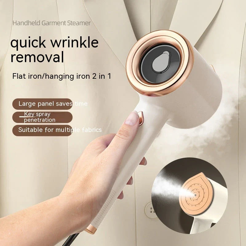 Compact handheld garment steamer with titanium soleplate for wrinkle-free clothes on the go