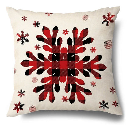Christmas Hugging Pillowcase Flax Elk Design Sofa Cushion Cover with festive pattern