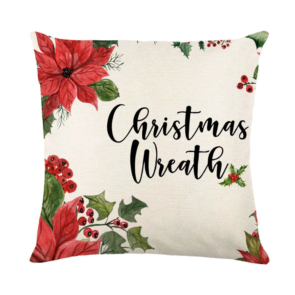 Festive Christmas pillow covers with snowflake pattern for cozy home decor