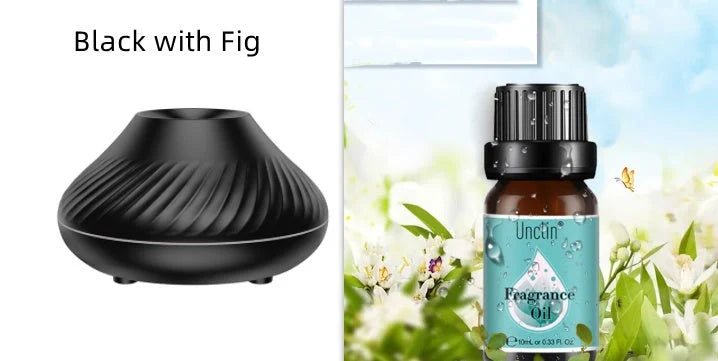 Volcanic Flame Aroma Diffuser with LED light and 130ml capacity in beige and black