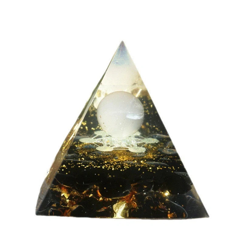 Handcrafted Natural Crystal Pyramid Energy Tower ornament for home decor