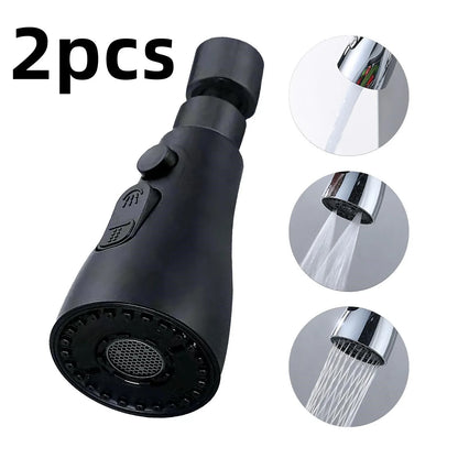 Universal pressurized faucet sprayer with 360-degree rotation and 3 cleaning modes for efficient kitchen cleaning