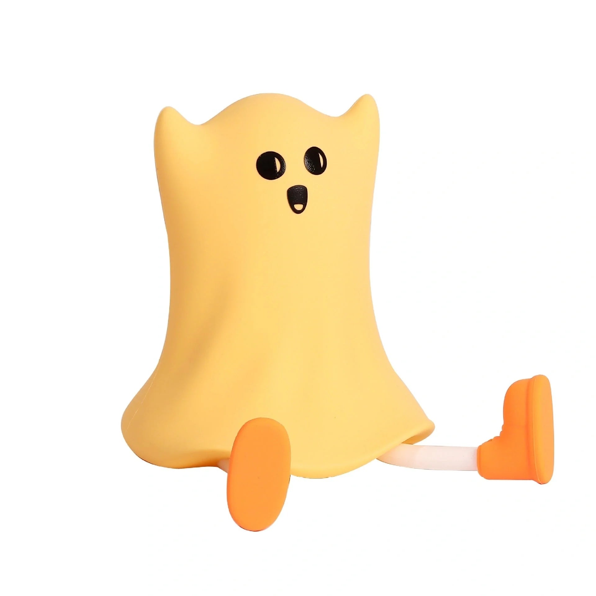 A Halloween-themed bedside lamp in the shape of a ghost, emitting a soft, calming glow.