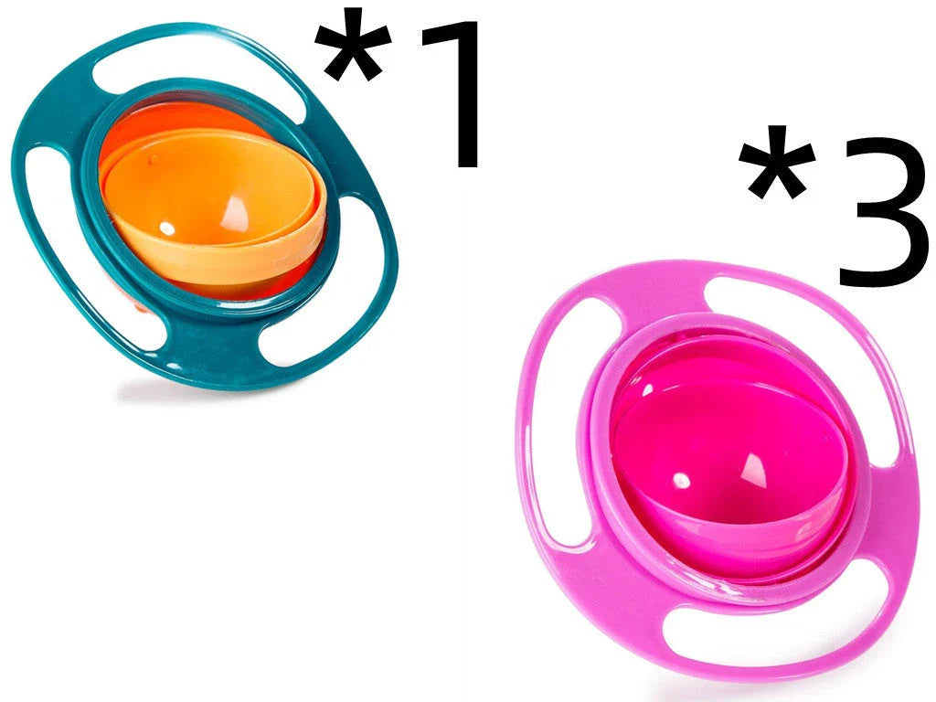 Rotating 360-degree spill-proof tableware bowl in vibrant colours