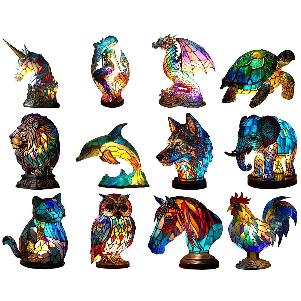 2024 3D Coloured Animal Light Desk Lamp featuring detailed animal designs in vibrant colours