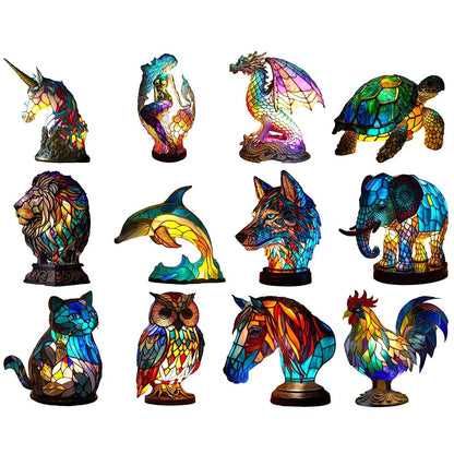 2024 3D Coloured Animal Light Desk Lamp featuring detailed animal designs in vibrant colours