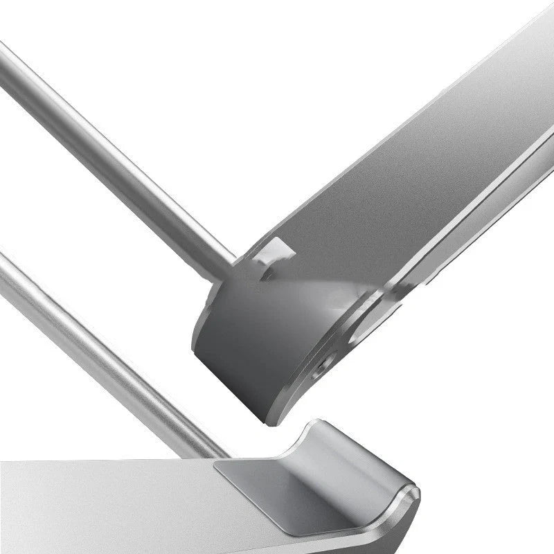 Aluminium alloy laptop stand with non-slip silicone pads in Space Grey and Aurora Silver
