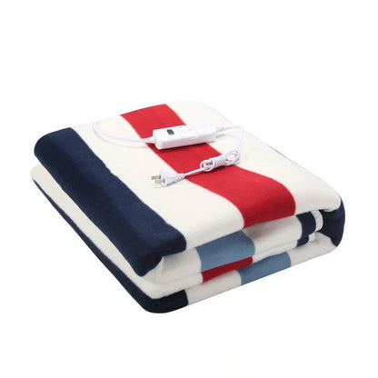 Household Voltage 110v Electric Blanket With Stripes in brown and grey