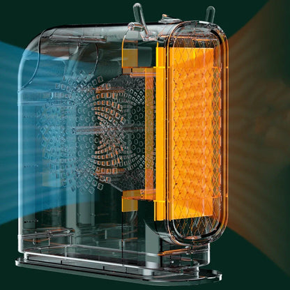 Compact Desktop Heater in Macaron Green, Ivory White, and Maya Yellow for small space warmth