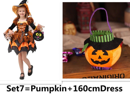 A children's Halloween costume in the form of a princess dress, featuring a stylish and fashionable design made with soft, gentle materials.