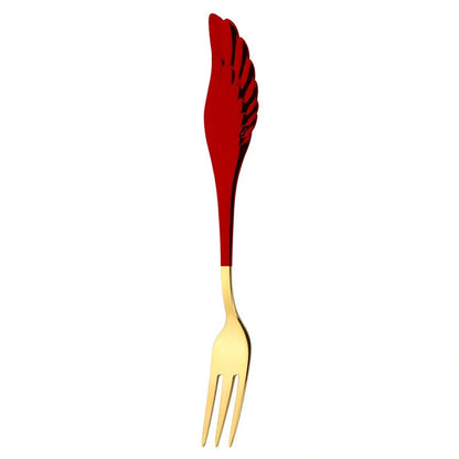304 stainless steel Angel Wing spoon and fork set in various finishes