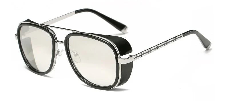 Stylish driving sunglasses with a retro-inspired design, durable metal and plastic frame, and advanced UV protection for all-weather driving and outdoor activities.