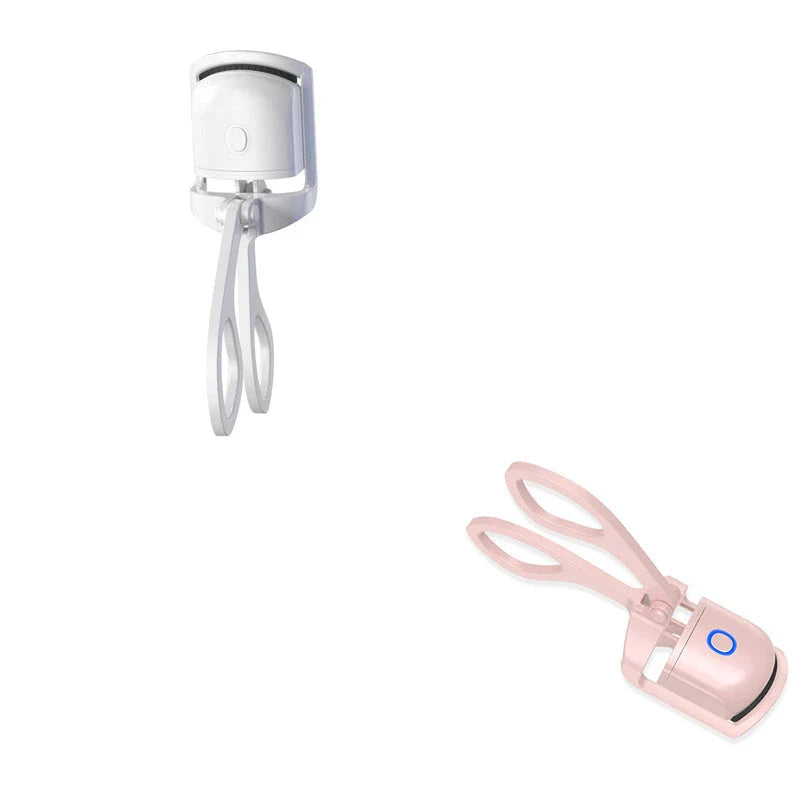 Rechargeable heated eyelash curler with temperature control, perfect for curling and defining lashes