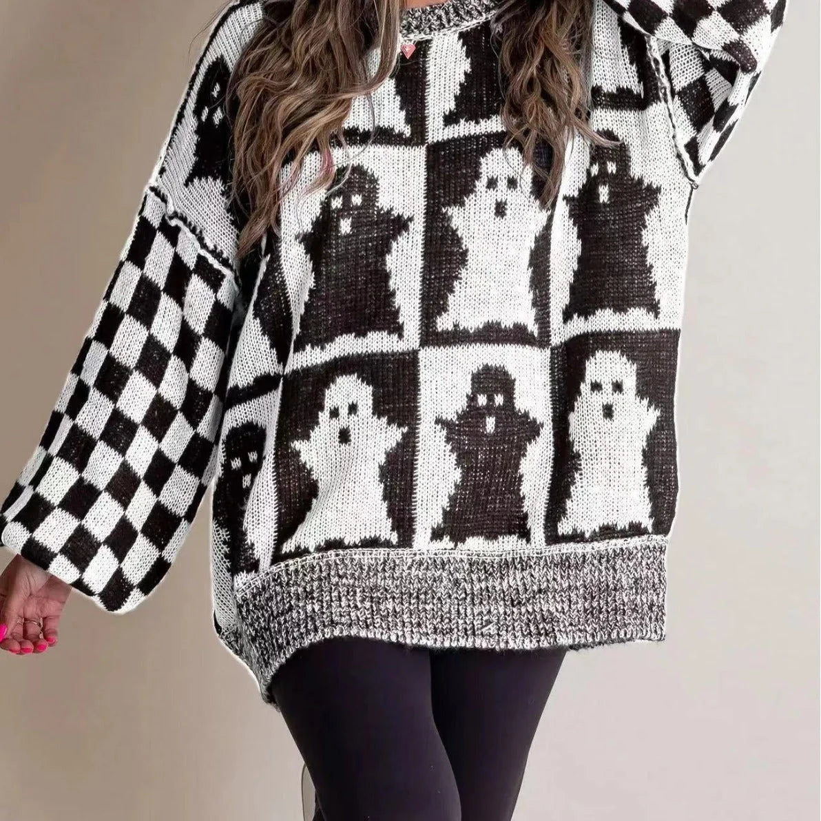 Halloween Cartoon Pumpkin Ghost Sweater in various colours