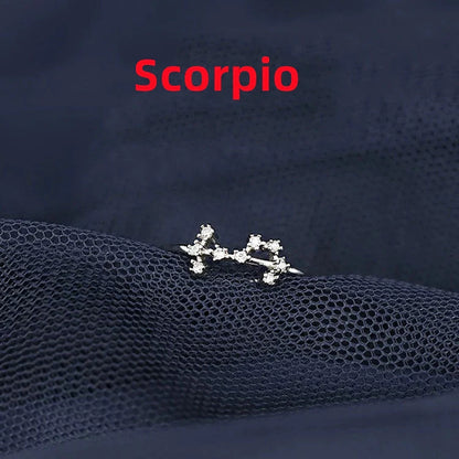 Elegant sterling silver zodiac sign rings in various astrological designs