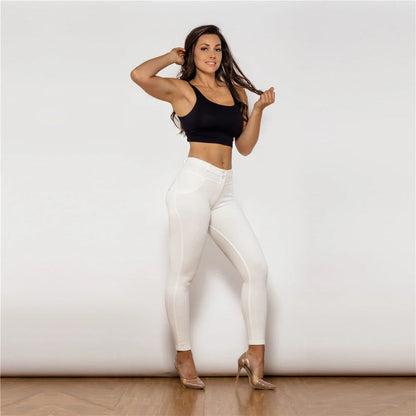 Shascullfites Melody Cotton Shaping Leggings in white, featuring booty lifting and anti-cellulite design