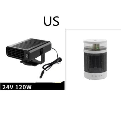 Universal Car Defrost Heater and Cooling Fan with 360-degree rotation for 12V and 24V vehicles