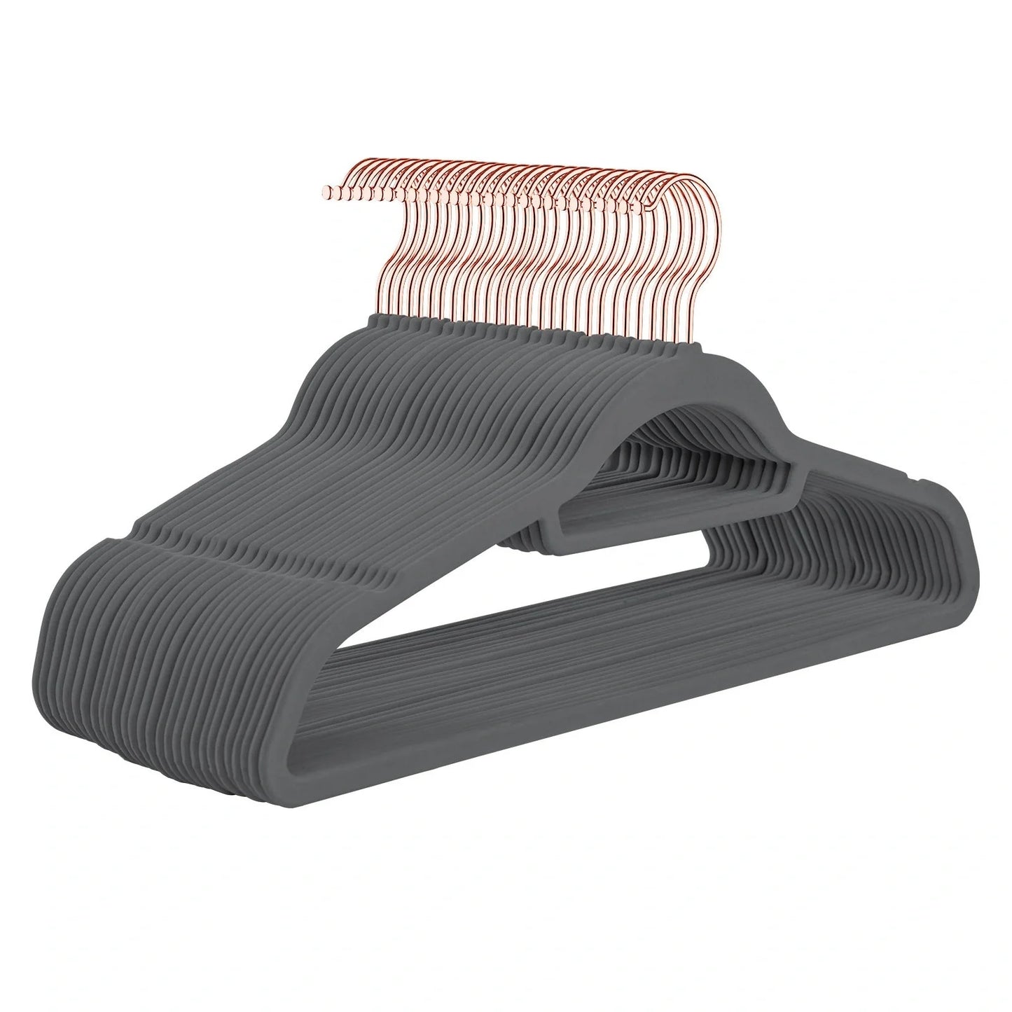 Multifunctional non-slip flocking hanger with rose gold hook in various colours