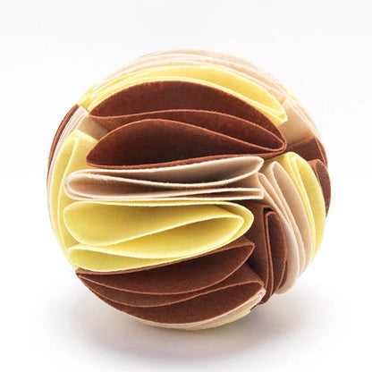 Foldable Dog Snuffle Ball in various colours for pet training and feeding
