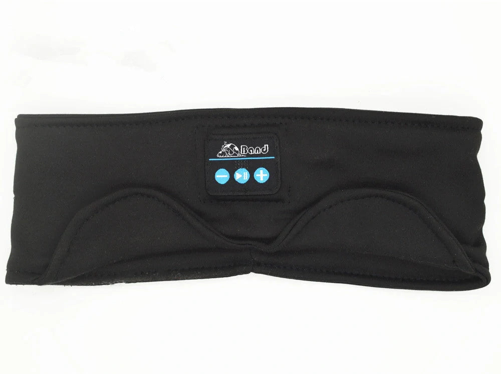 Cosy Bluetooth headband with wireless music and sleep mask, made with premium sheep wool fabric for a snug, sweat-absorbent fit