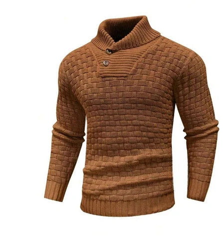 Men's slim button turtleneck sweater in various colours for stylish winter wear