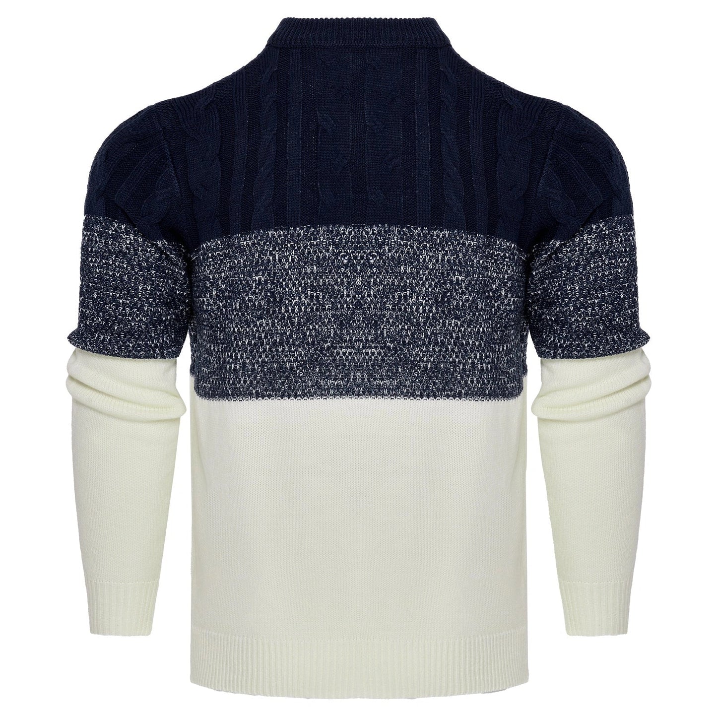 Men's Casual Cable Knit Colour Block Sweater in various colors and sizes