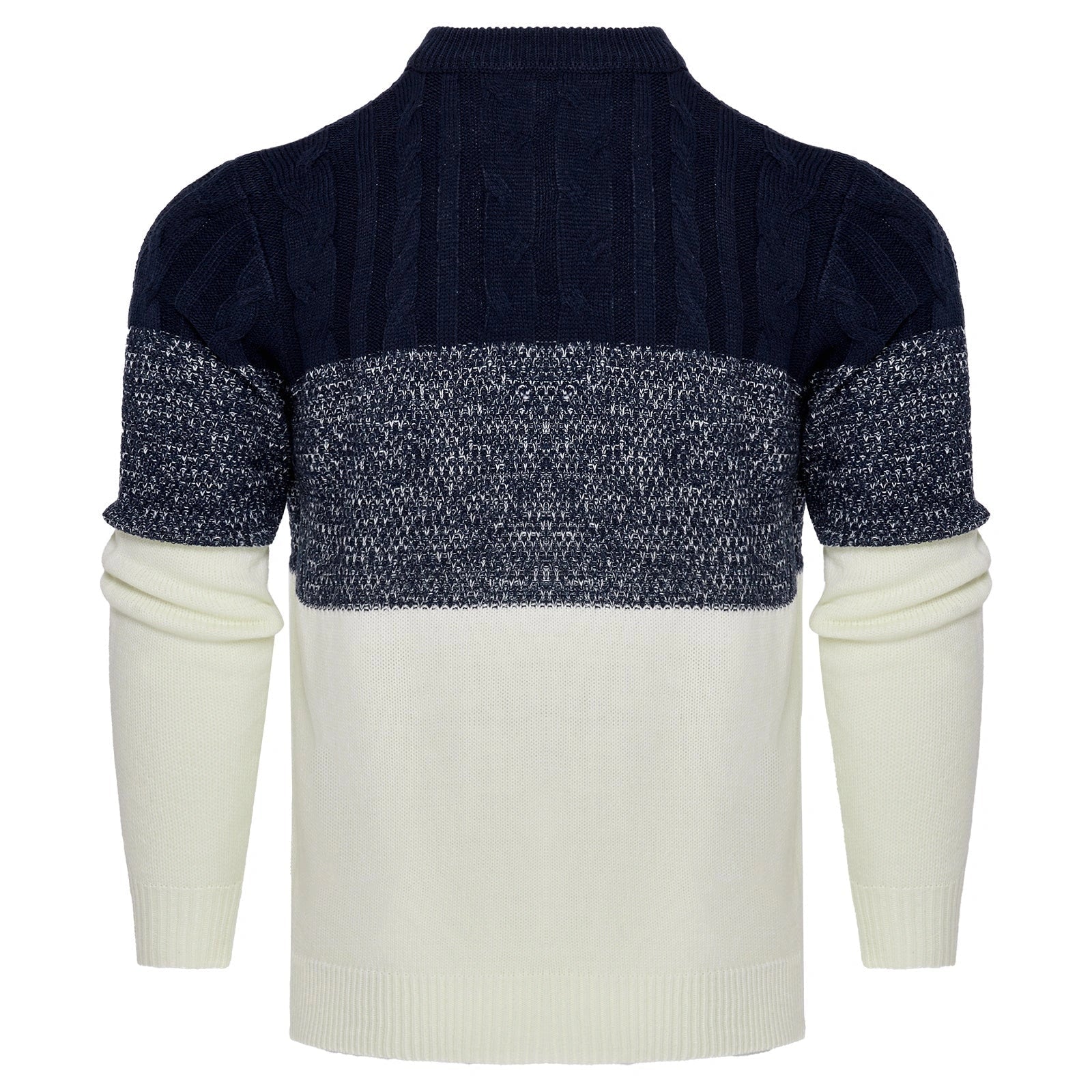 Men's Casual Cable Knit Colour Block Sweater in various colors and sizes