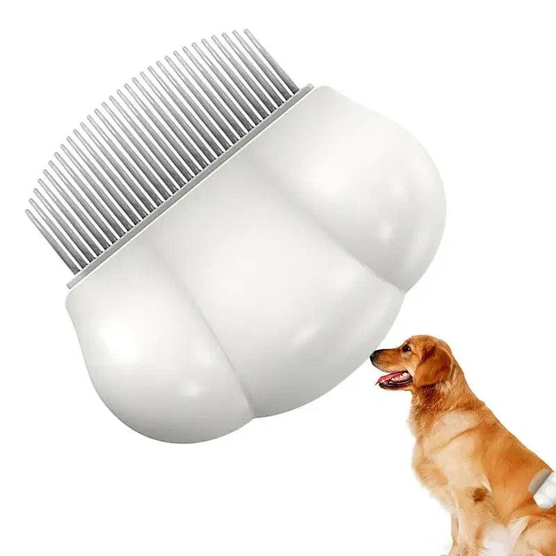 Universal pet grooming comb with ergonomic handle for dogs, cats, and rabbits