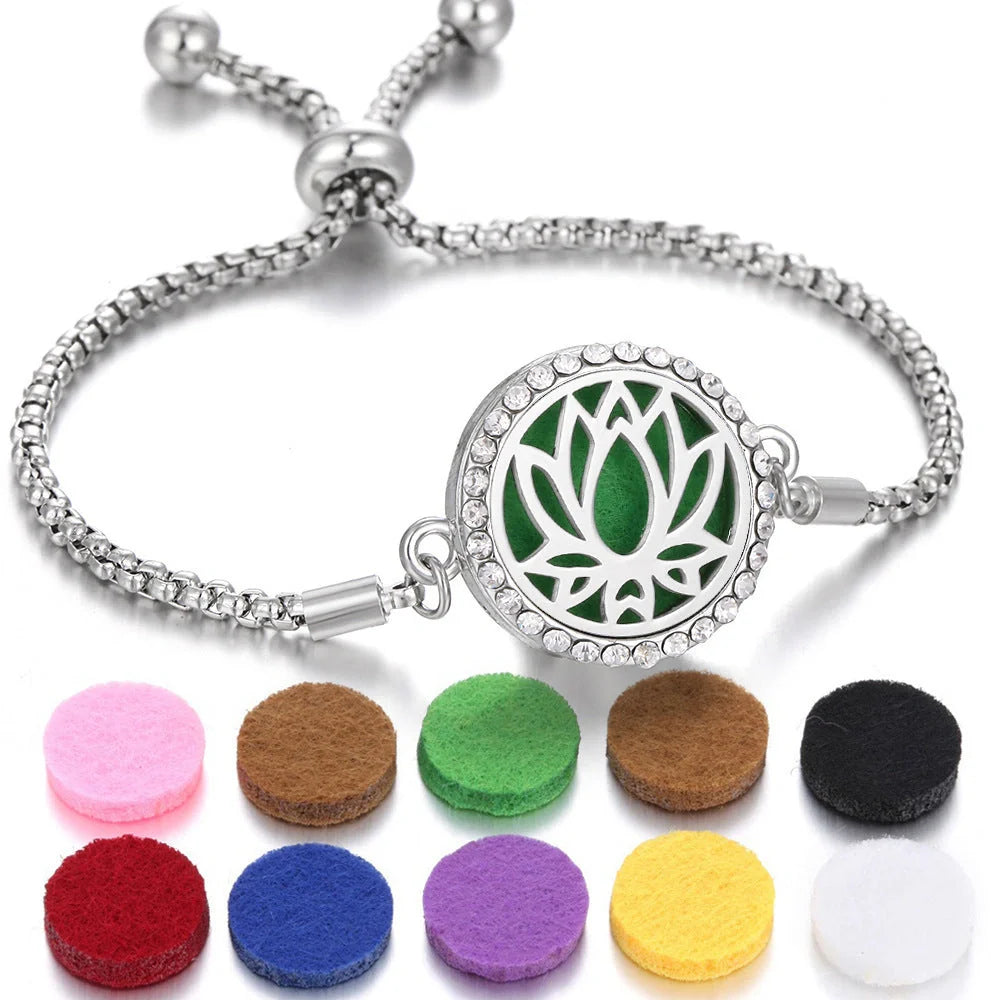 Stylish Aromatherapy Bracelet with Essential Oil Diffuser in various designs