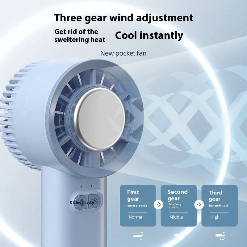 Powerful and portable handheld turbo fan with ice-cooling function for refreshing summer comfort