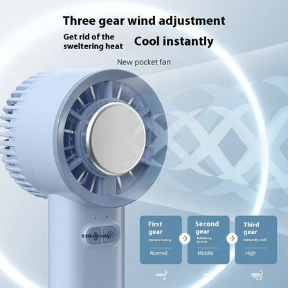 Powerful and portable handheld turbo fan with ice-cooling function for refreshing summer comfort