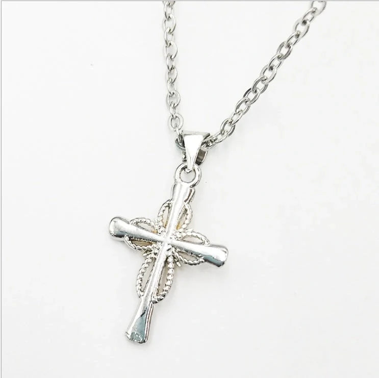 Elegant octagonal star cross pendant in sterling silver alloy with adjustable chain and sophisticated design