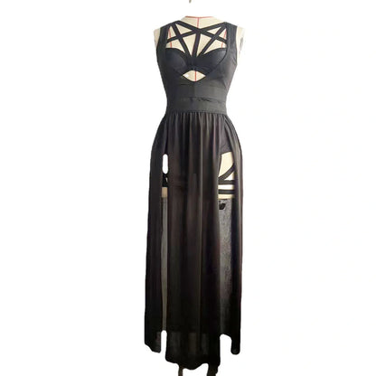 European and American style lingerie straps dress with chest pad and gauze skirt in black and red