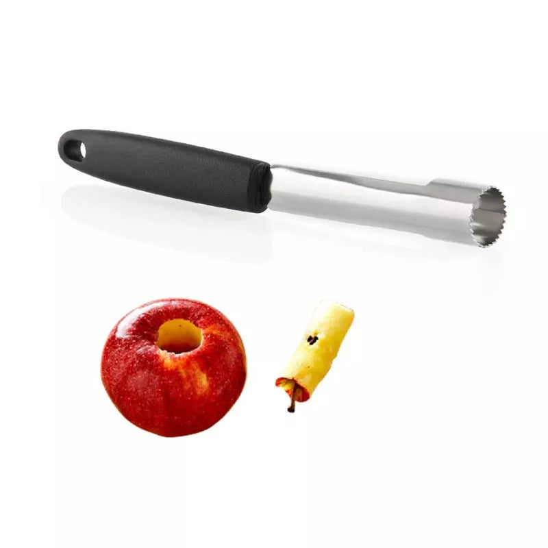 Stainless steel fruit corer for efficient apple and fruit preparation