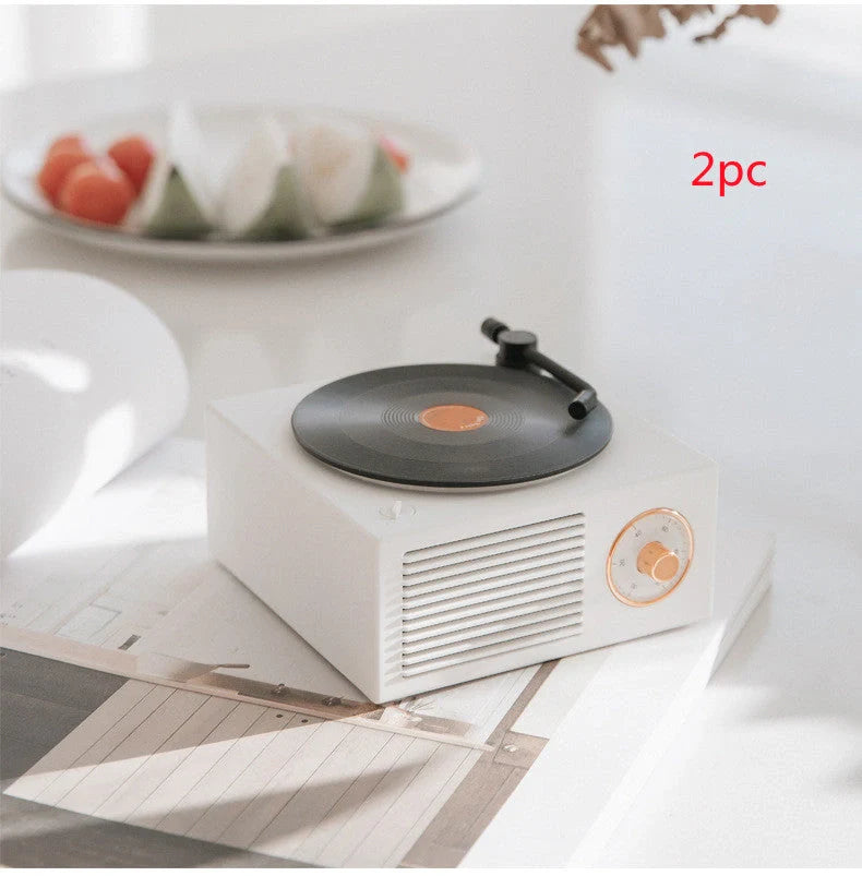 Retro Bluetooth Mini Speaker with USB Port in vintage design, perfect for wireless music streaming.