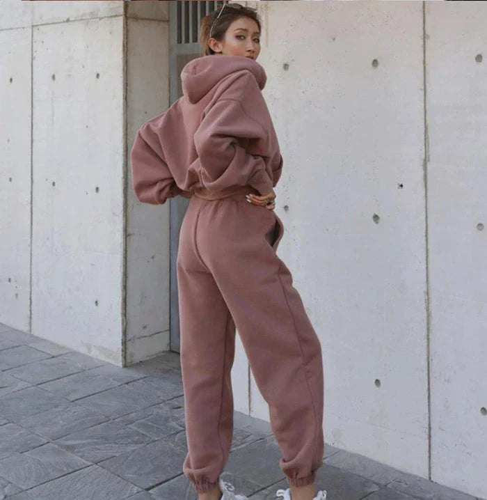 Stylish Autumn & Winter Women's Casual Hoodie Coat Outfit in various colors and sizes