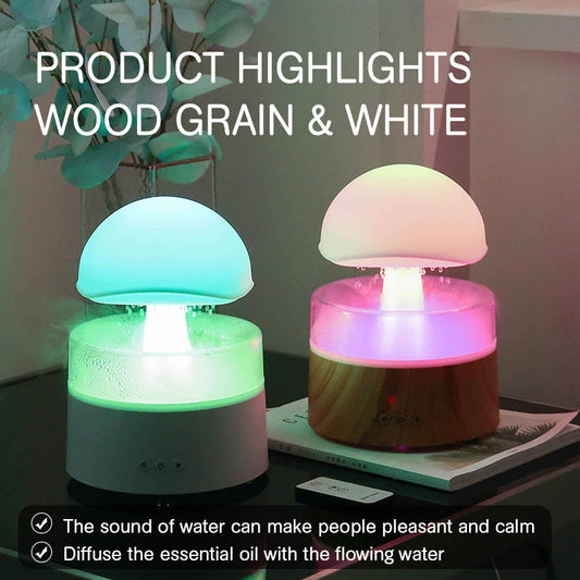 Cloud Rain Humidifier with Aromatherapy Diffuser - Relaxing Ambiance with Simulated Rainfall and Essential Oil Diffusion