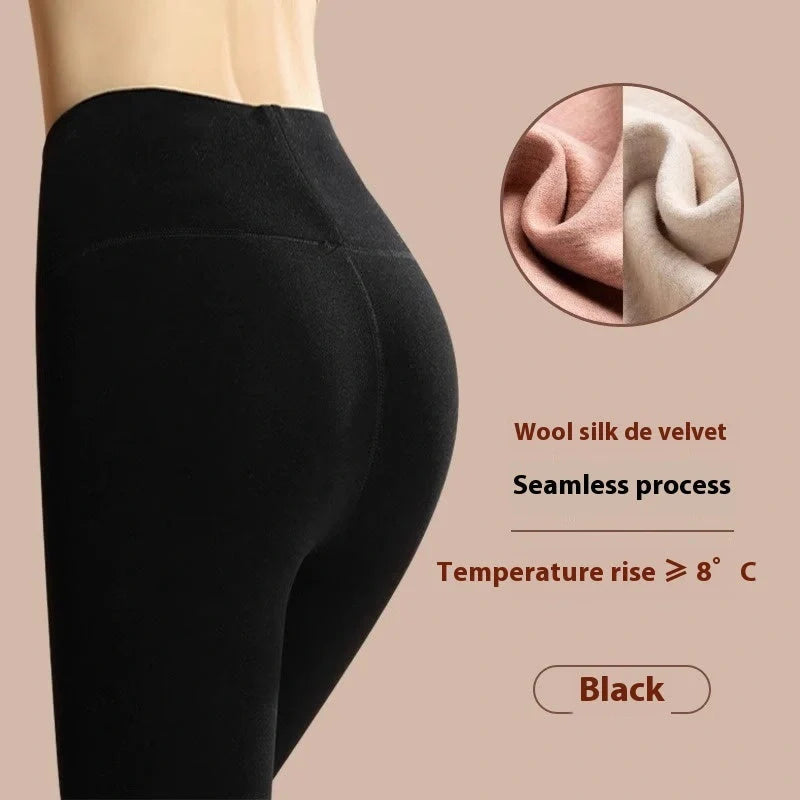 Luxury cashmere and velvet winter leggings for women in various colours