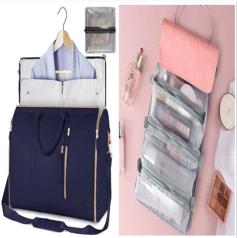 Versatile travel duffel bag for women with waterproof and foldable design, available in various color options