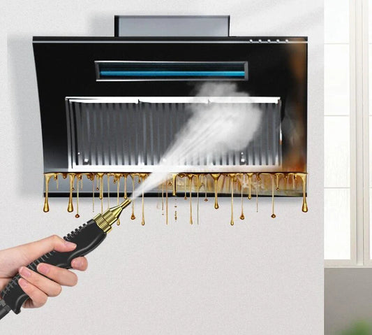 High Pressure Steam Cleaner with large glass water tank and multiple nozzles for kitchen cleaning