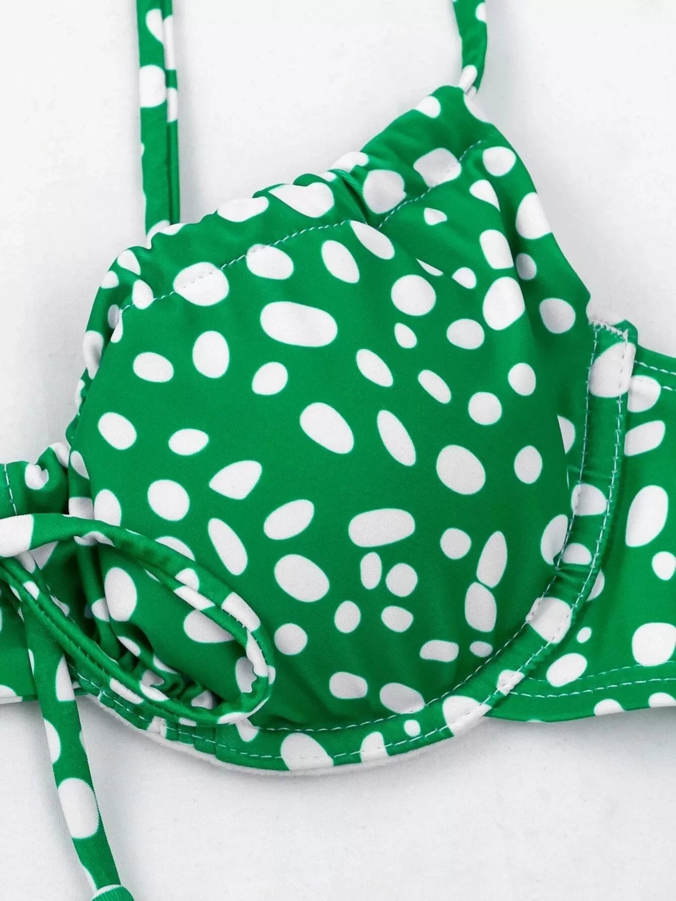 Women's green and purple split swimsuit bikini in polyester, sizes S to L