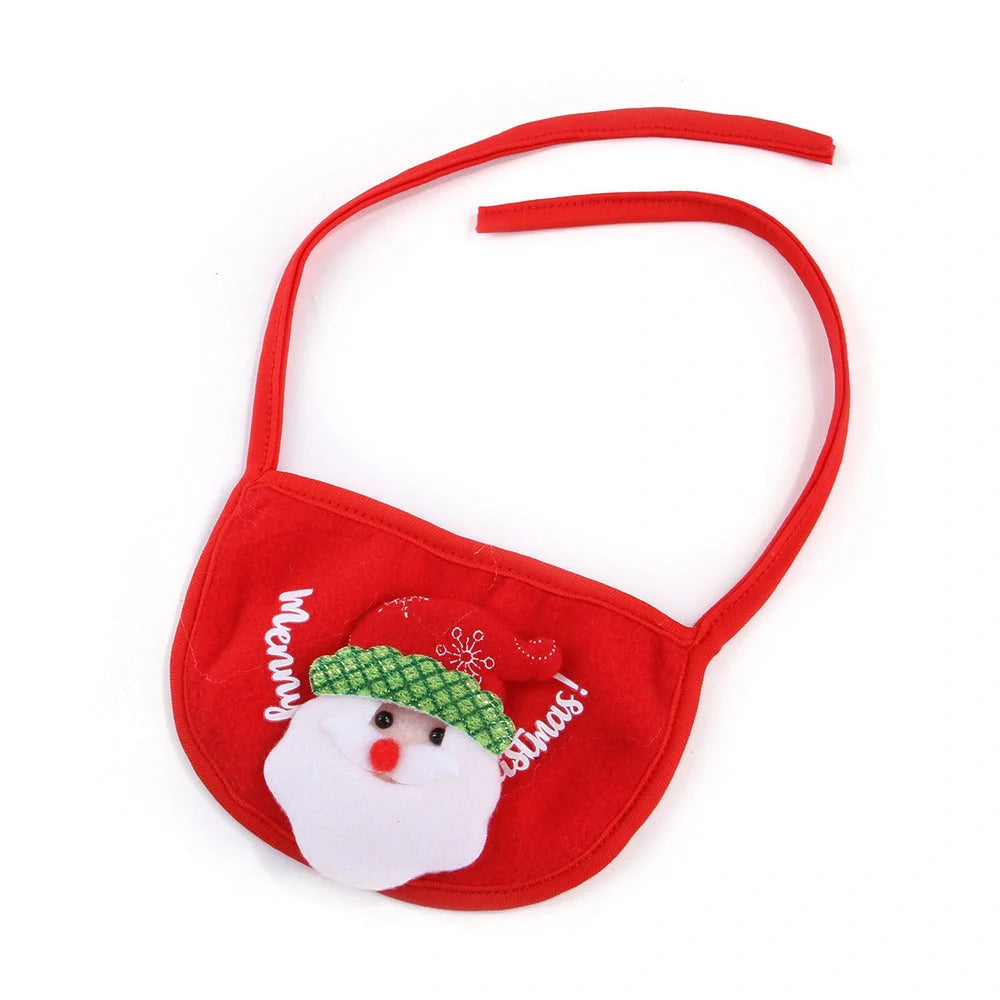 Christmas pet costume in velvet with antlers and bib for winter warmth